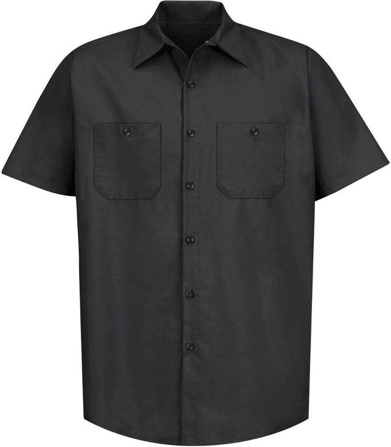 no-logo Red Kap Tall Short Sleeve Industrial Work Shirt-Regular-Red Kap-Black-4XLT-Thread Logic