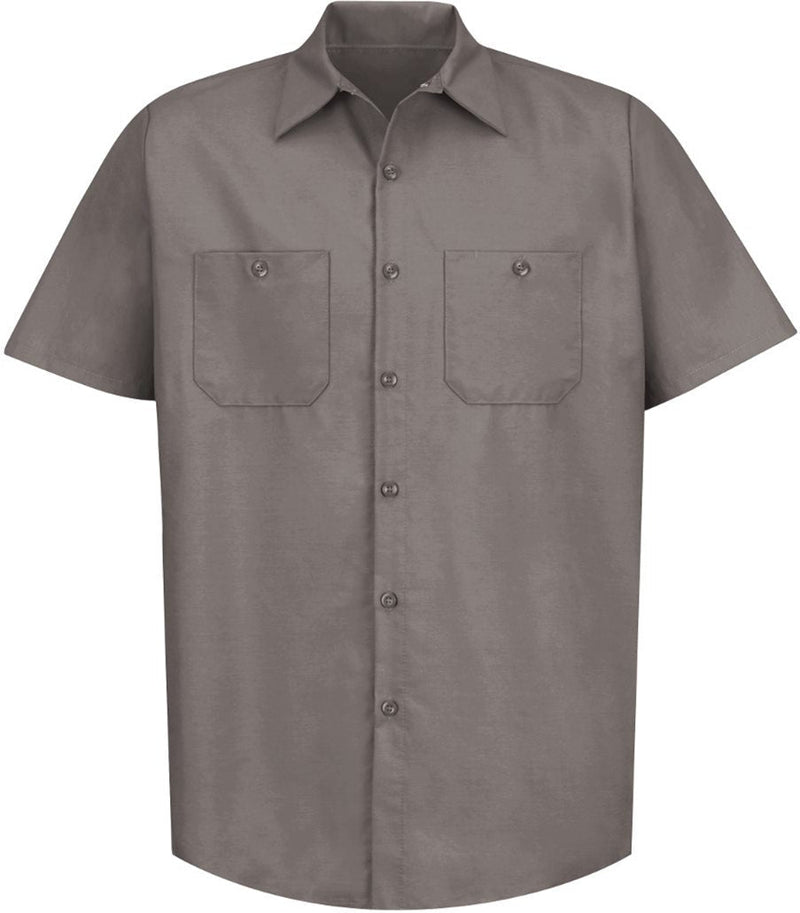 no-logo Red Kap Tall Short Sleeve Industrial Work Shirt-Regular-Red Kap-Grey-4XLT-Thread Logic
