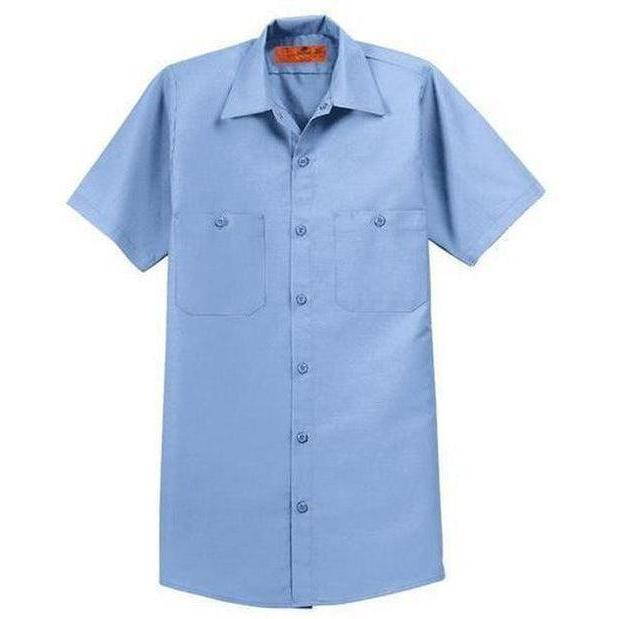 no-logo Red Kap Tall Short Sleeve Industrial Work Shirt-Regular-Red Kap-Light Blue-LT-Thread Logic