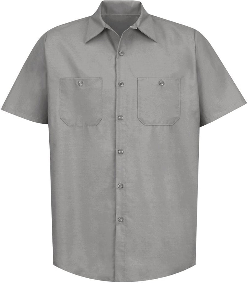 no-logo Red Kap Tall Short Sleeve Industrial Work Shirt-Regular-Red Kap-Light Grey-4XLT-Thread Logic