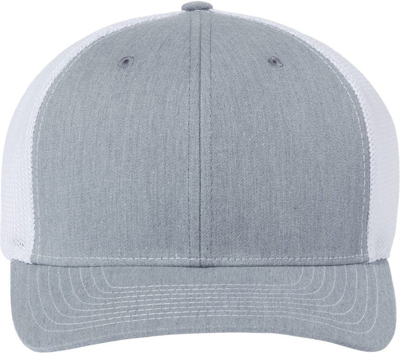 112 Heather Grey / Black Richardson Adjustable Snapback Trucker