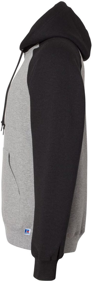 no-logo Russell Athletic Dri Power® Colorblock Raglan Hooded Sweatshirt-Fleece-Russell Athletic-Thread Logic
