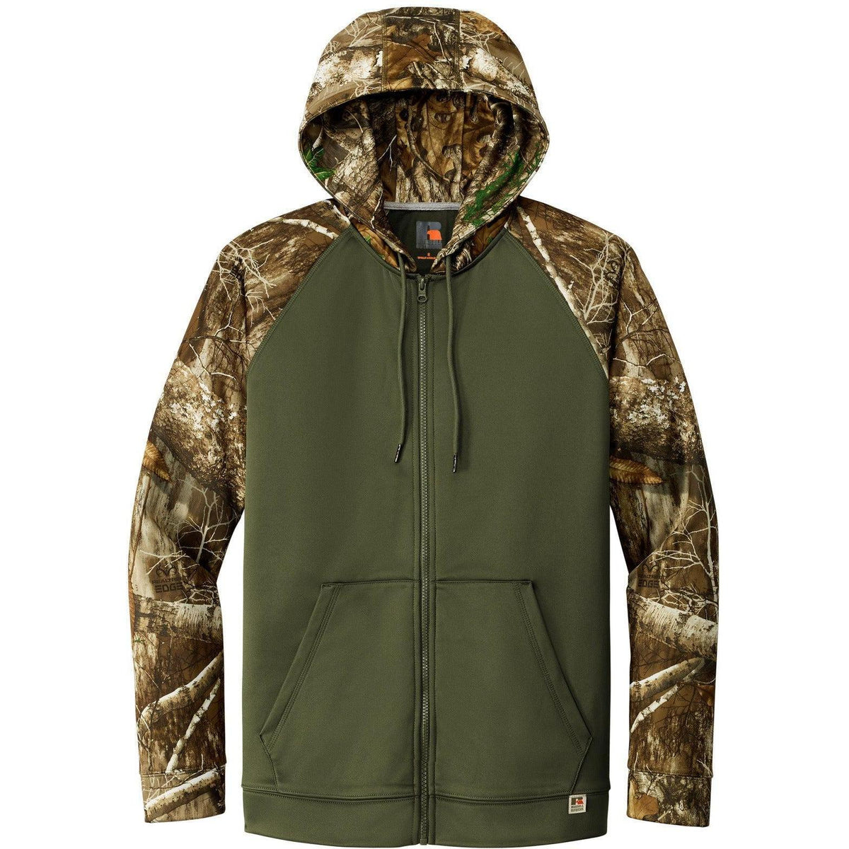 no-logo Russell Outdoors Realtree Performance Colorblock Full-Zip Hoodie