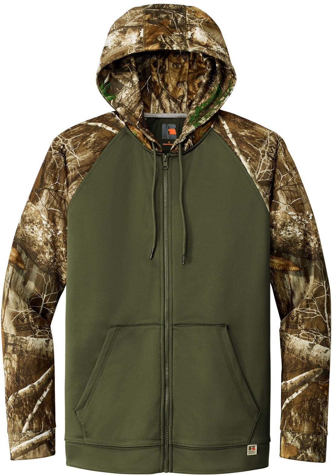 Russell Outdoors Realtree Performance Colorblock Full Zip Hoodie With Custom Embroidery RU452 Thread Logic