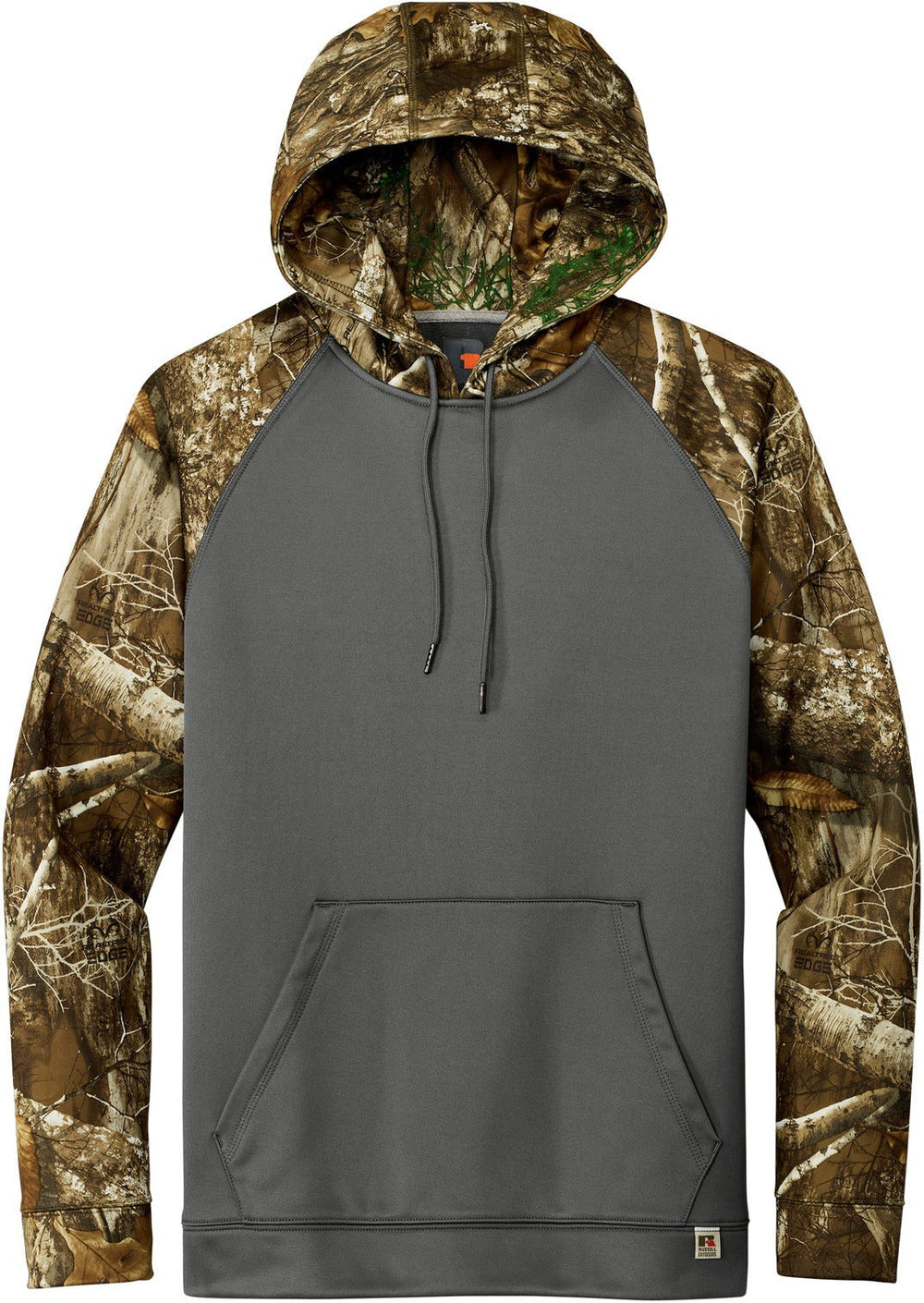 Russell Outdoors RU451 Realtree Performance Colorblock Pullover Hoodie Olive Drab Green Realtree Edge S