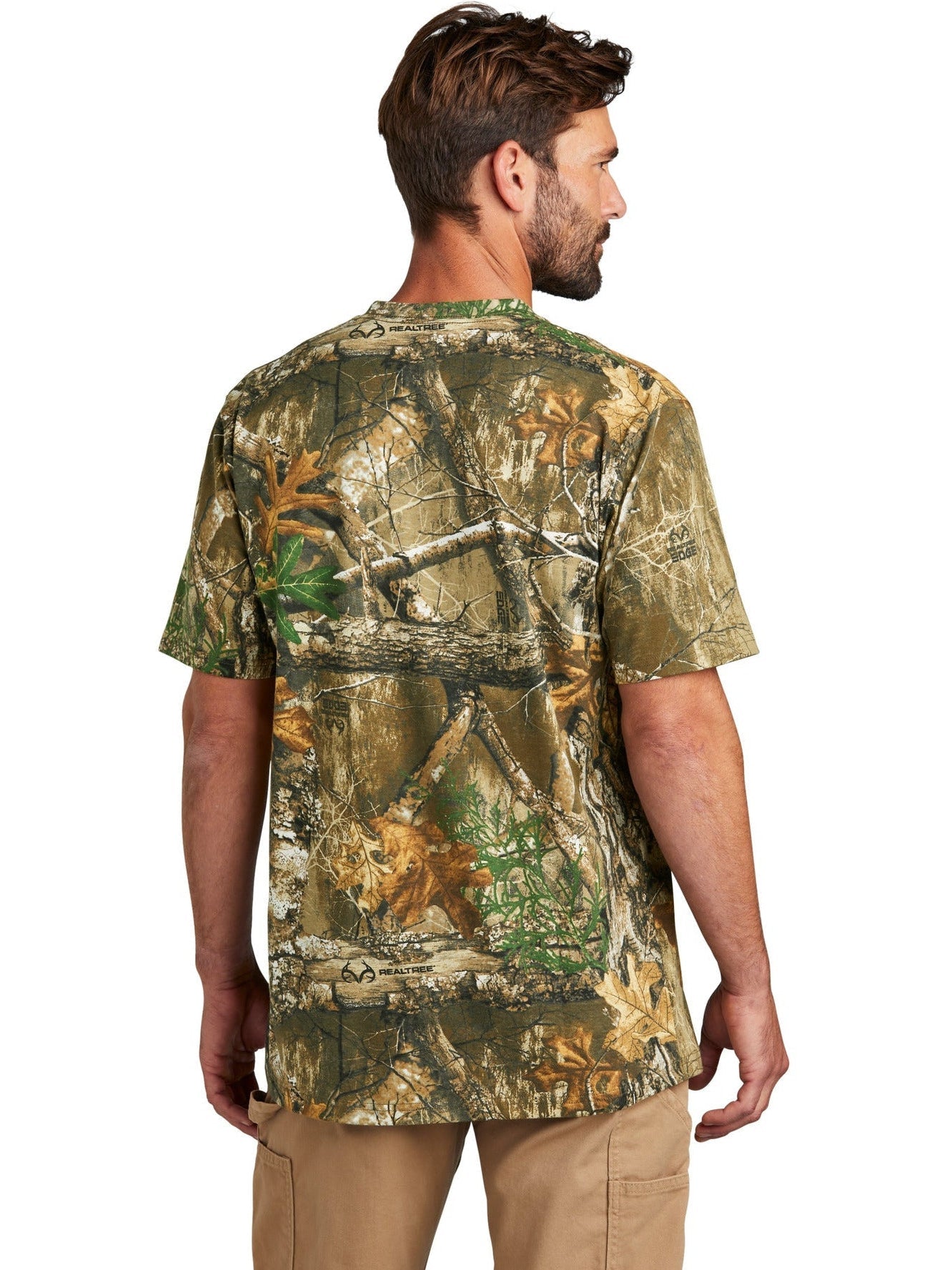A simple long sleeve real tree camo pocket tee