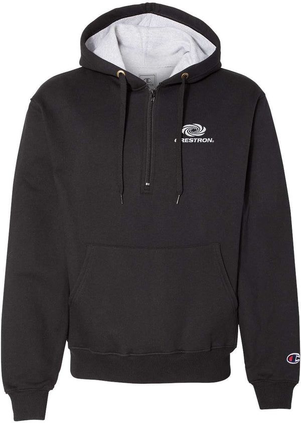 no-logo Champion Cotton Max Hooded Quarter-Zip Sweatshirt-Men's Layering-Champion-Thread Logic