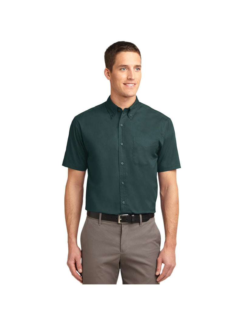 no-logo Port Authority Short Sleeve Easy Care Shirt-Port Authority-Dark Green/Navy-XS-Thread Logic