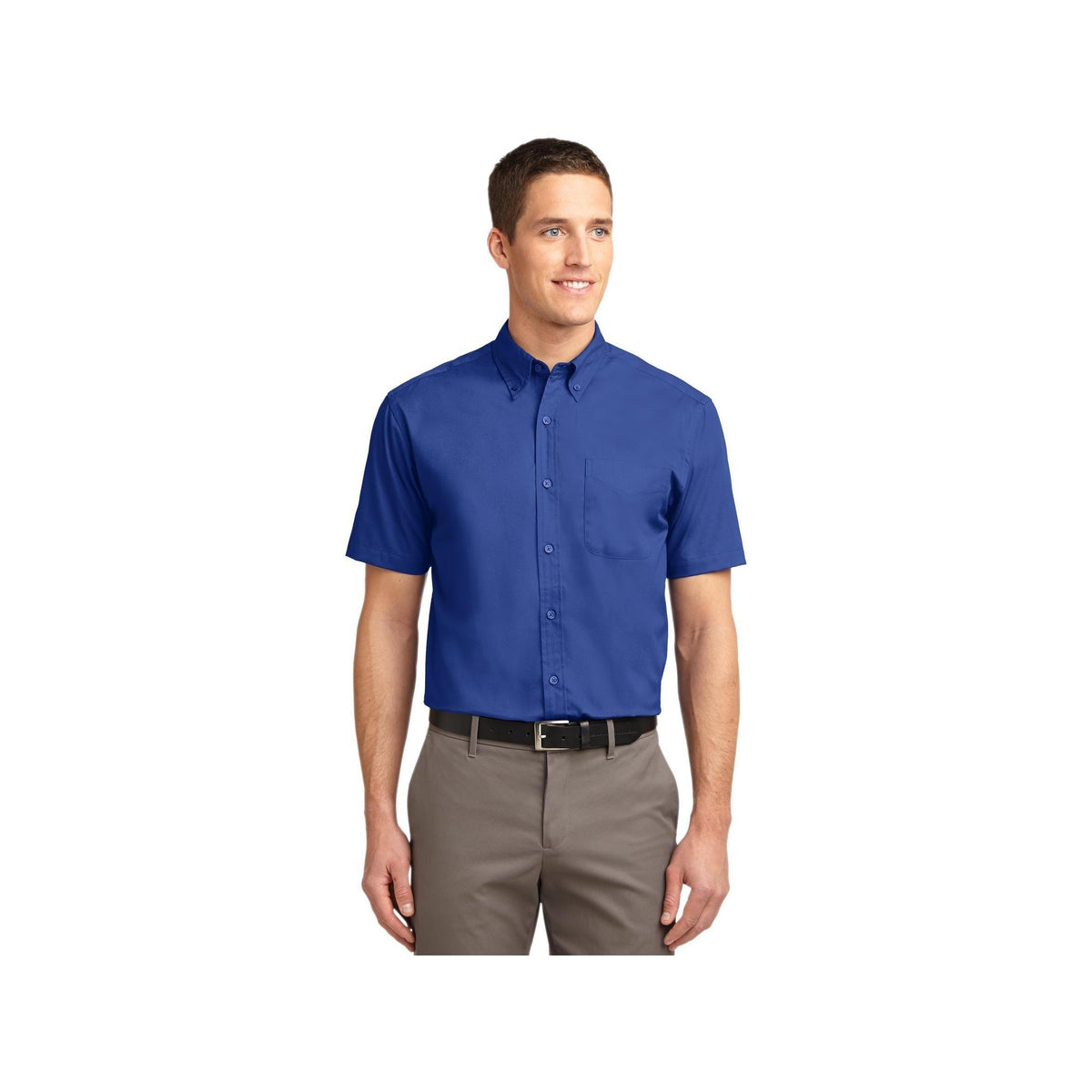 no-logo Port Authority Short Sleeve Easy Care Shirt-Port Authority-Royal/Classic Navy-XS-Thread Logic