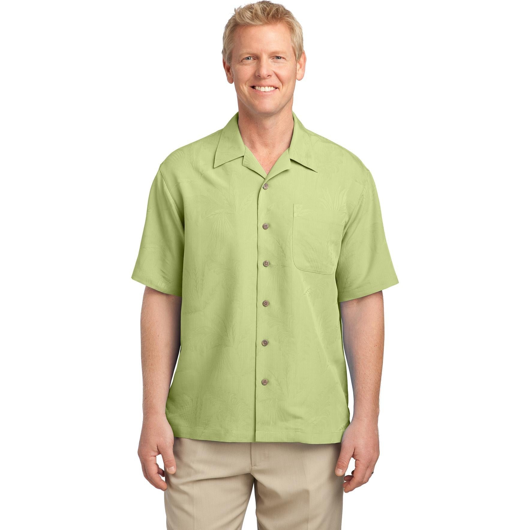 no-logo CLOSEOUT - Port Authority Patterned Easy Care Camp Shirt-Port Authority-Whisper Green-XS-Thread Logic