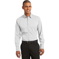 no-logo CLOSEOUT - Port Authority Stretch Poplin Shirt-Port Authority-White-S-Thread Logic