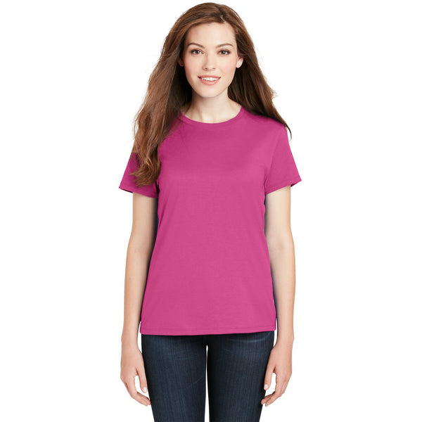 no-logo CLOSEOUT - Hanes Ladies Perfect-T Cotton T-Shirt-Hanes-Wow Pink-3XL-Thread Logic