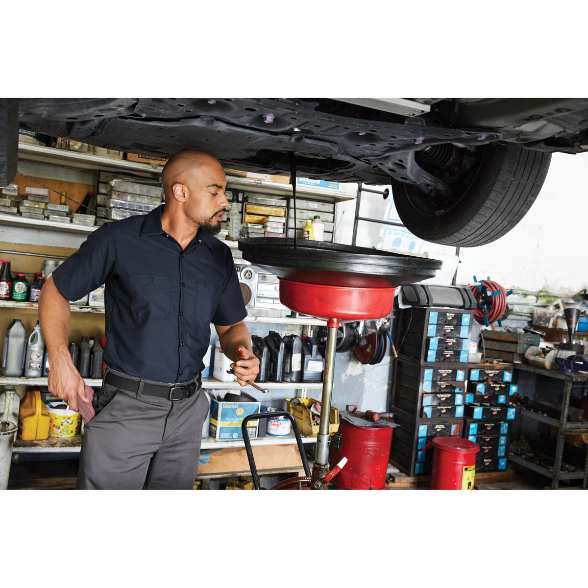 no-logo Red Kap Short Sleeve Industrial Work Shirt-Dress Shirts-Red Kap-Thread Logic
