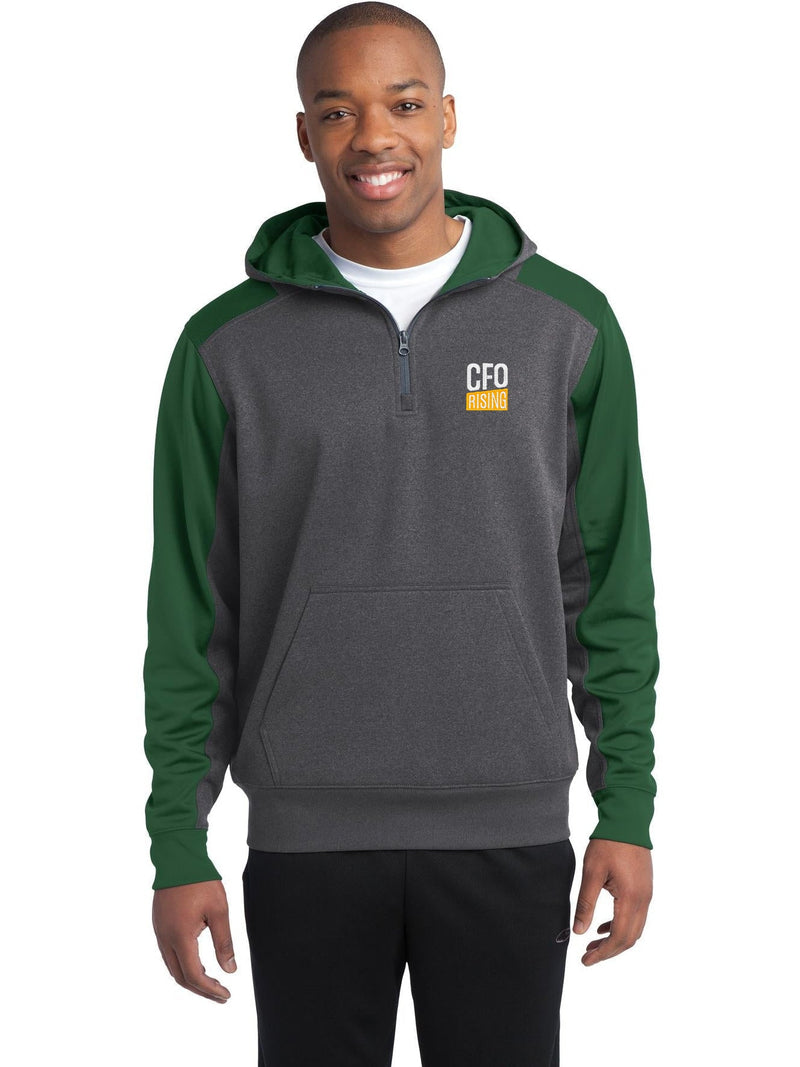 Sport-Tek Colorblock Tech Fleece 1/4-Zip Hooded Sweatshirt