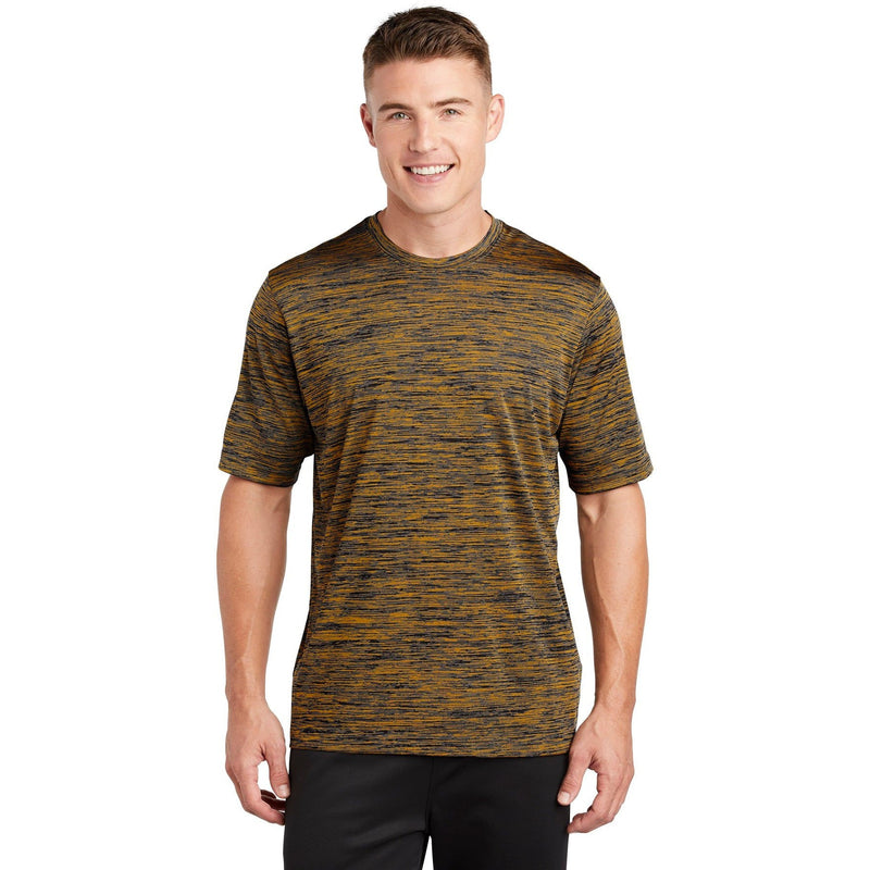 no-logo CLOSEOUT - Sport-Tek PosiCharge Electric Heather Tee-Sport-Tek-Gold-Black Electric-L-Thread Logic