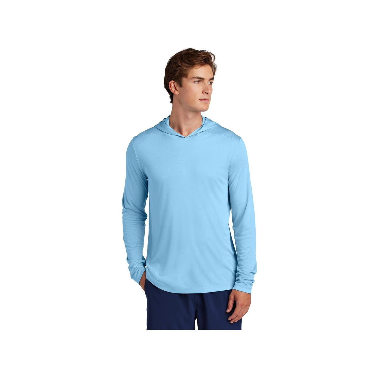 no-logo Sport-Tek Posi-UV Pro Long Sleeve Hoodie-Sport-Tek-Thread Logic