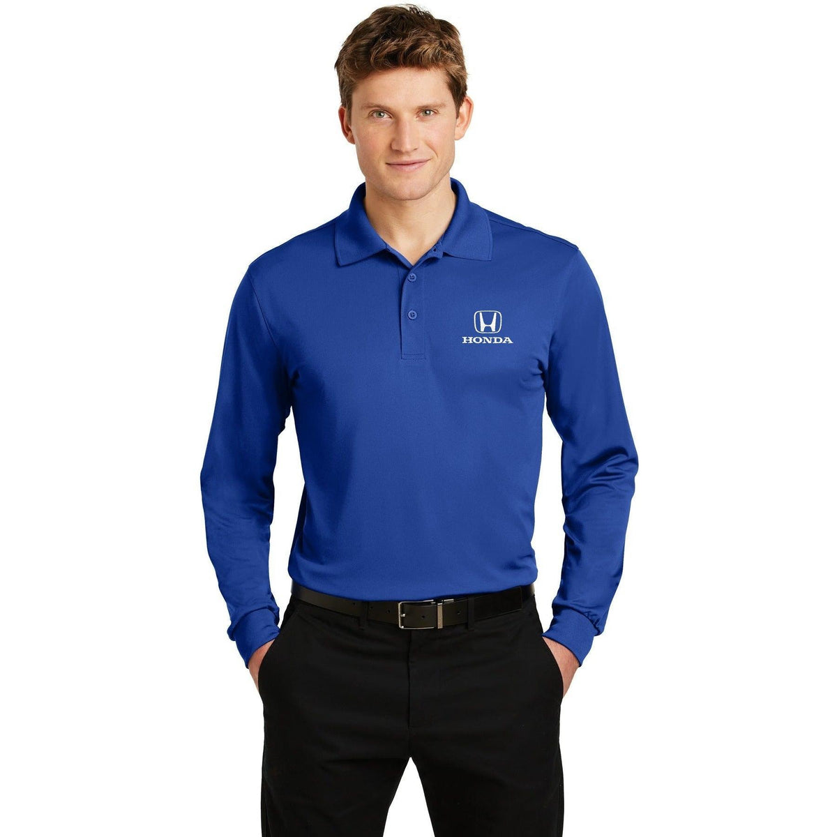 no-logo Sport-Tek Long Sleeve Micropique Sport-Wick Polo-Polos-Sport-Tek-Thread Logic