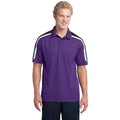 no-logo CLOSEOUT - Sport-Tek Tricolor Shoulder Micropique Sport-Wick Polo-Sport-Tek-Purple/Black/White-S-Thread Logic