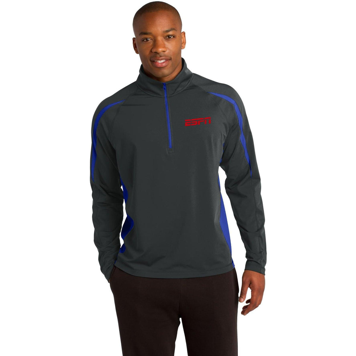 no-logo Sport-Tek Sport-Wick Stretch 1/2 Zip Colorblock-Quarter Zips-Sport-Tek-Thread Logic