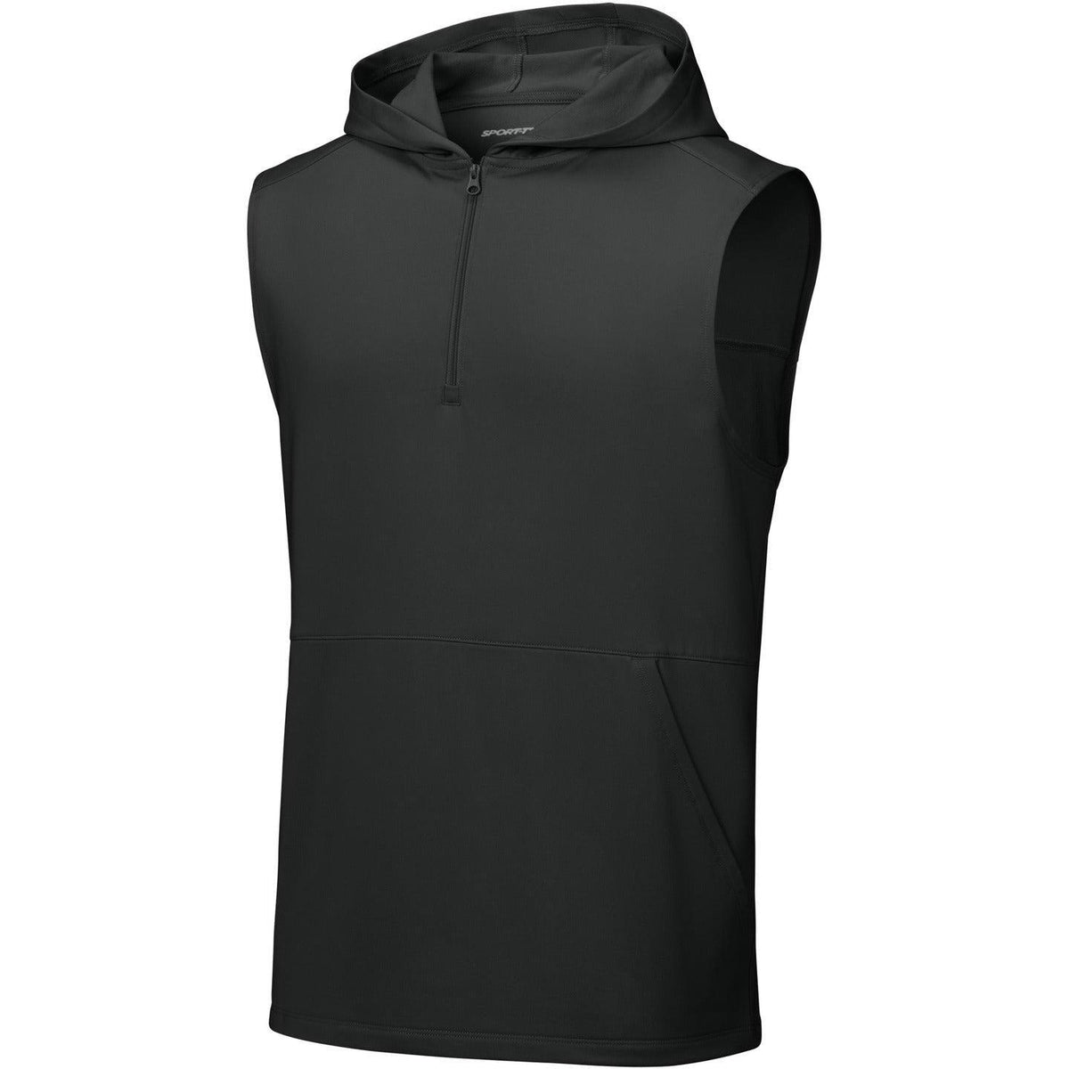 no-logo Sport-Tek Sport-Wick Stretch Sleeveless Hooded 1/4-Zip