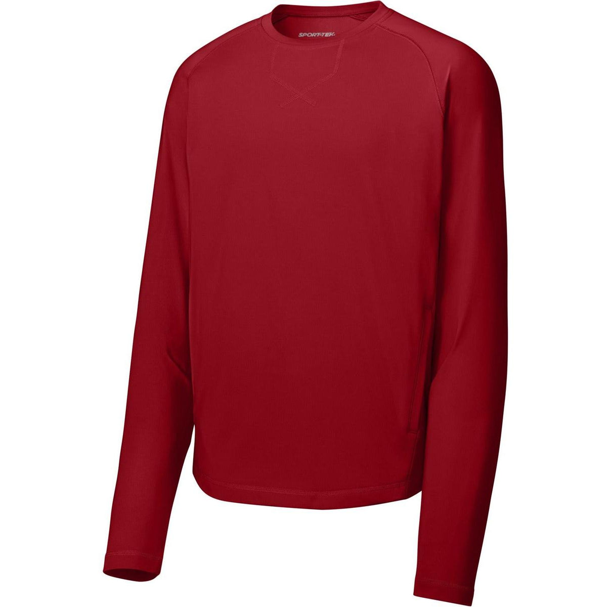 no-logo Sport-Tek Sport-Wick Stretch Pocketed Crewneck