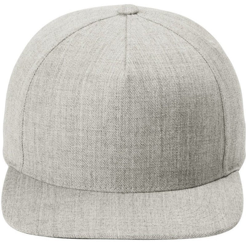 Sport-Tek Yupoong Premium 5-Panel Snapback Cap-Sport-Tek-Heather Grey-OSFA-Thread Logic