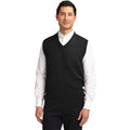 no-logo CLOSEOUT - Port Authority Value V-Neck Sweater Vest-Port Authority-Black-S-Thread Logic