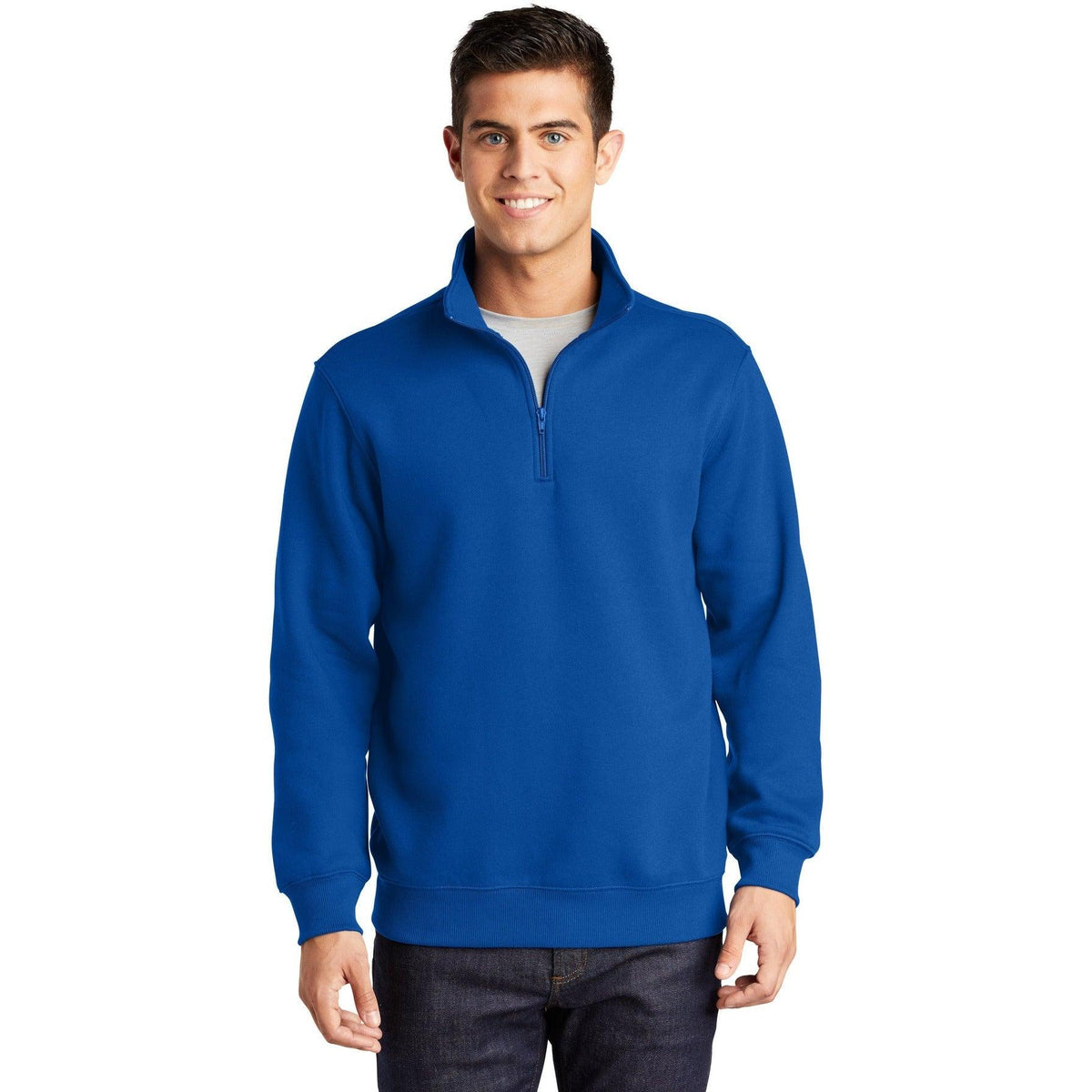 no-logo Sport-Tek 1/4-Zip Sweatshirt-Quarter Zips-Sport-Tek-True Royal-S-Thread Logic