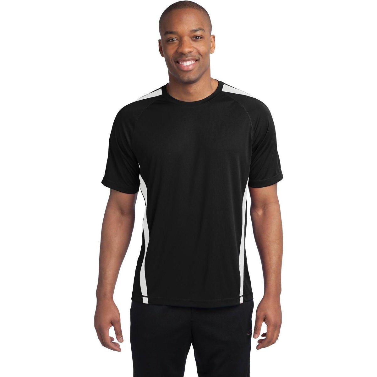 no-logo  Sport-Tek Colorblock Posicharge Competitor Tee-Regular-Sport-Tek-Black/White-S-Thread Logic