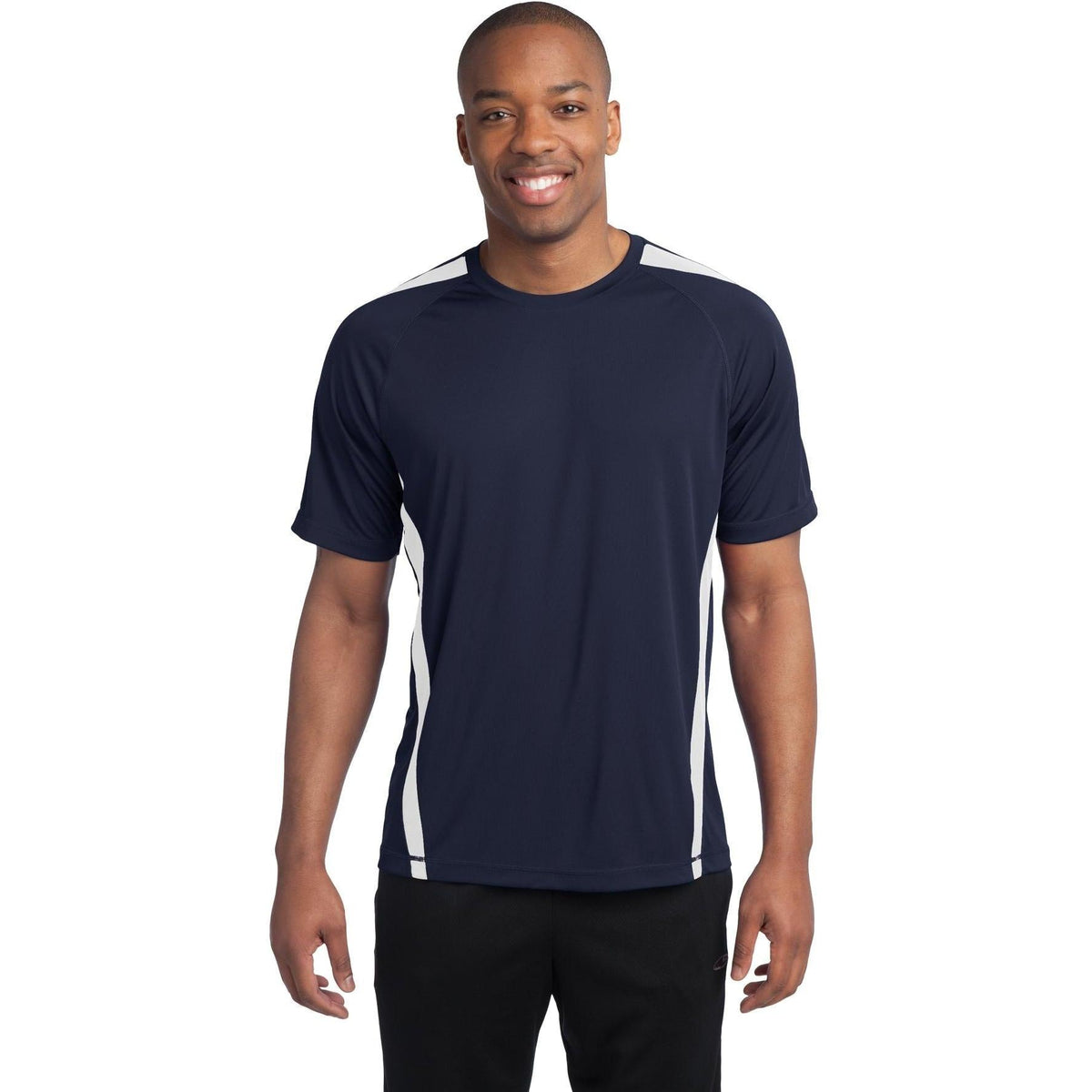 no-logo  Sport-Tek Colorblock Posicharge Competitor Tee-Regular-Sport-Tek-True Navy/White-S-Thread Logic