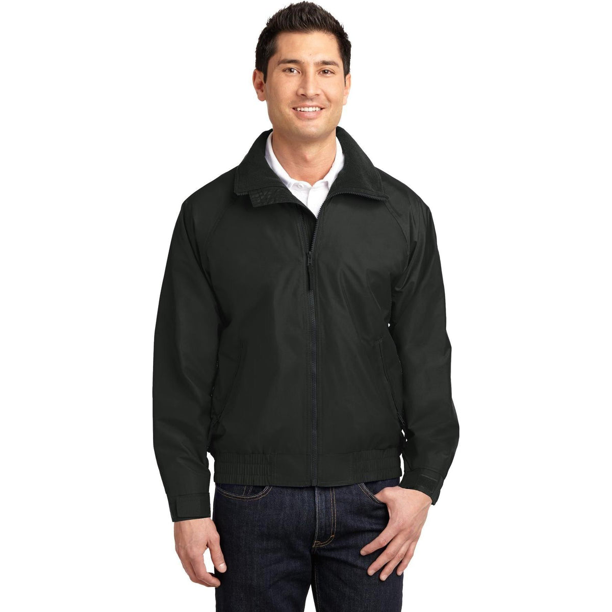 logo-left Sport-Tek Competitor Jacket-Regular-Sport-Tek-True Black/True Black-S-Thread Logic