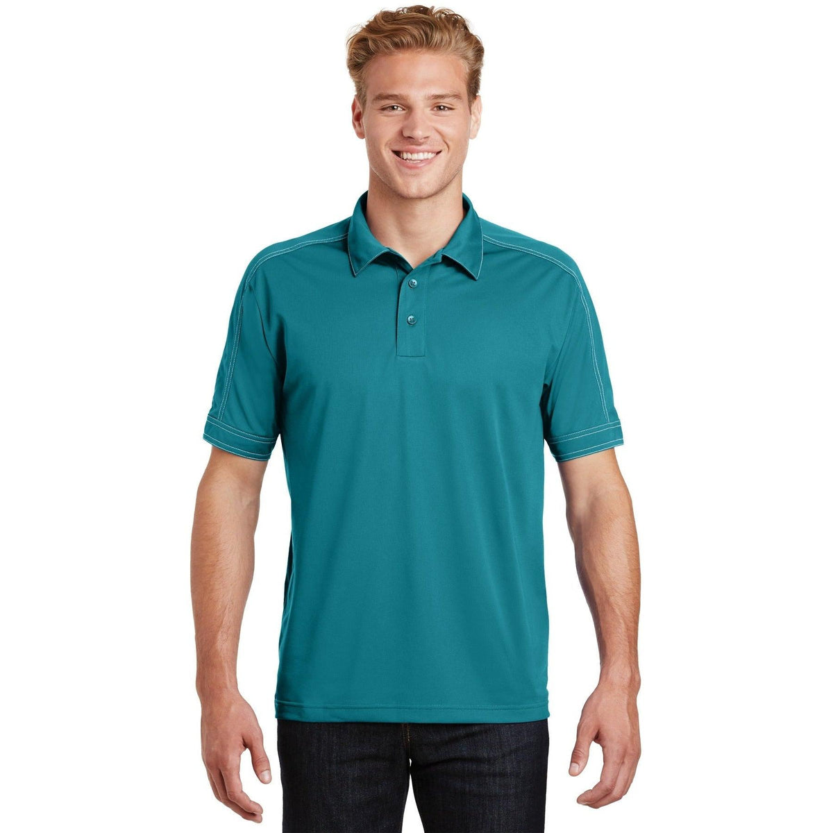 no-logo Sport-Tek Contrast Stitch Sport-Wick Polo-Active-Sport-Tek-Tropic Blue-S-Thread Logic