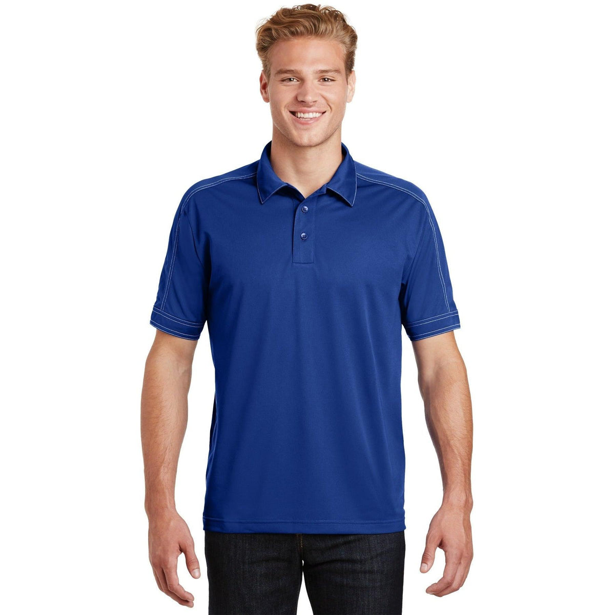 no-logo Sport-Tek Contrast Stitch Sport-Wick Polo-Active-Sport-Tek-True Royal-S-Thread Logic