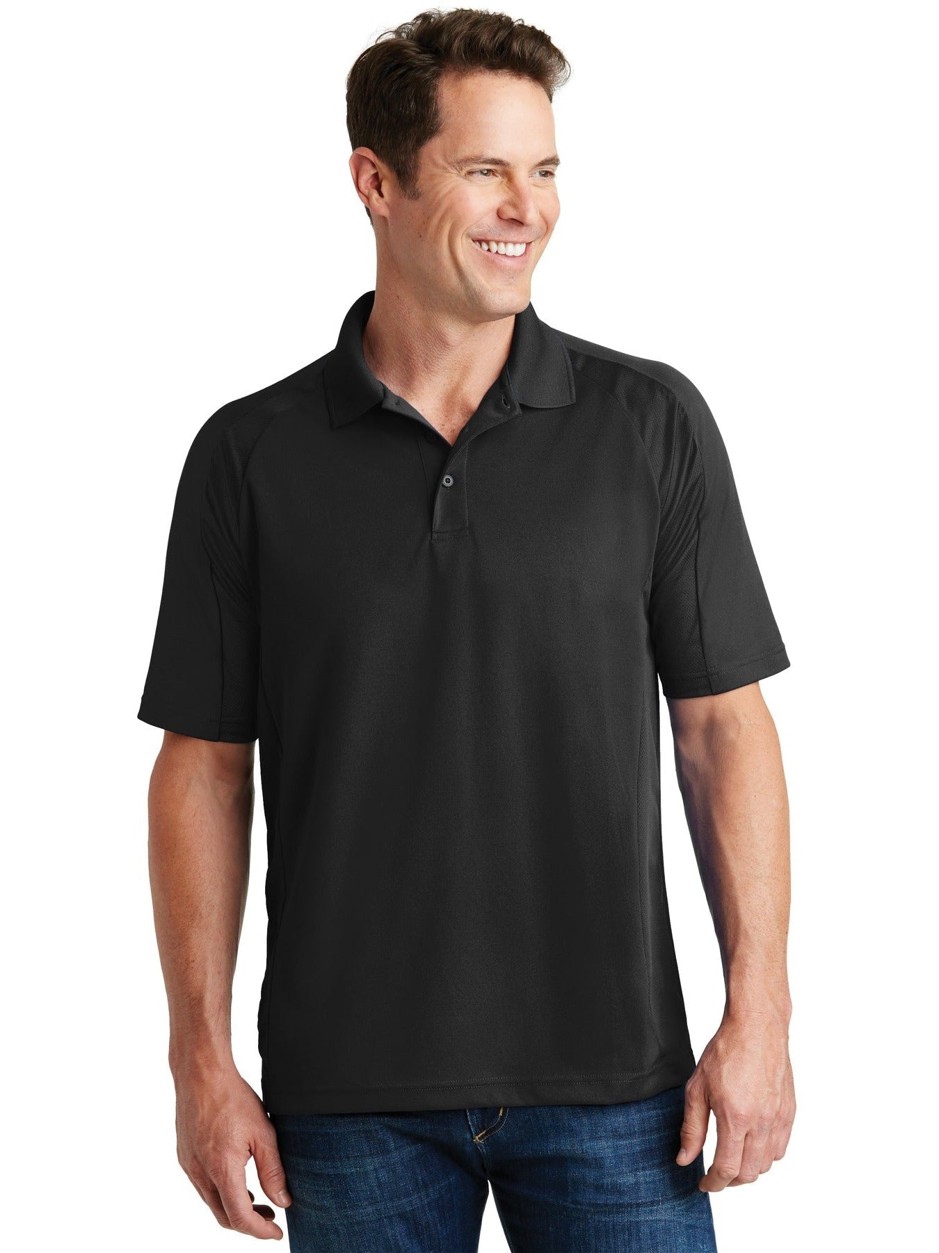  Sport-Tek Dri-Mesh Pro Polo-Regular-Sport-Tek-Black-S-Thread Logic