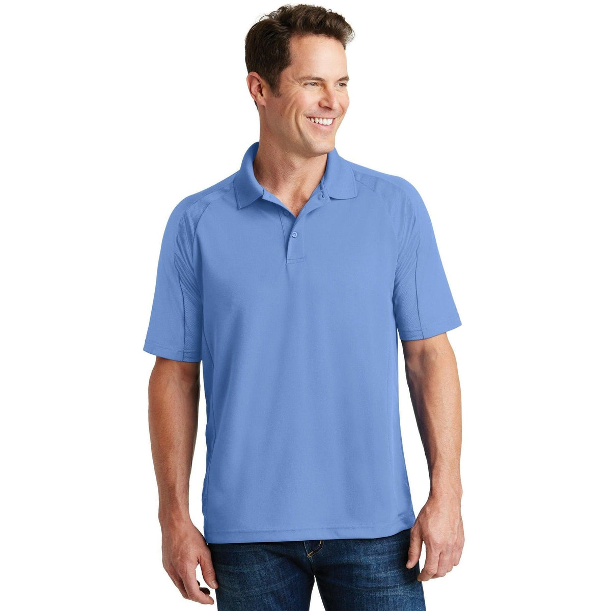 logo-left  Sport-Tek Dri-Mesh Pro Polo-Regular-Sport-Tek-Carolina Blue-S-Thread Logic