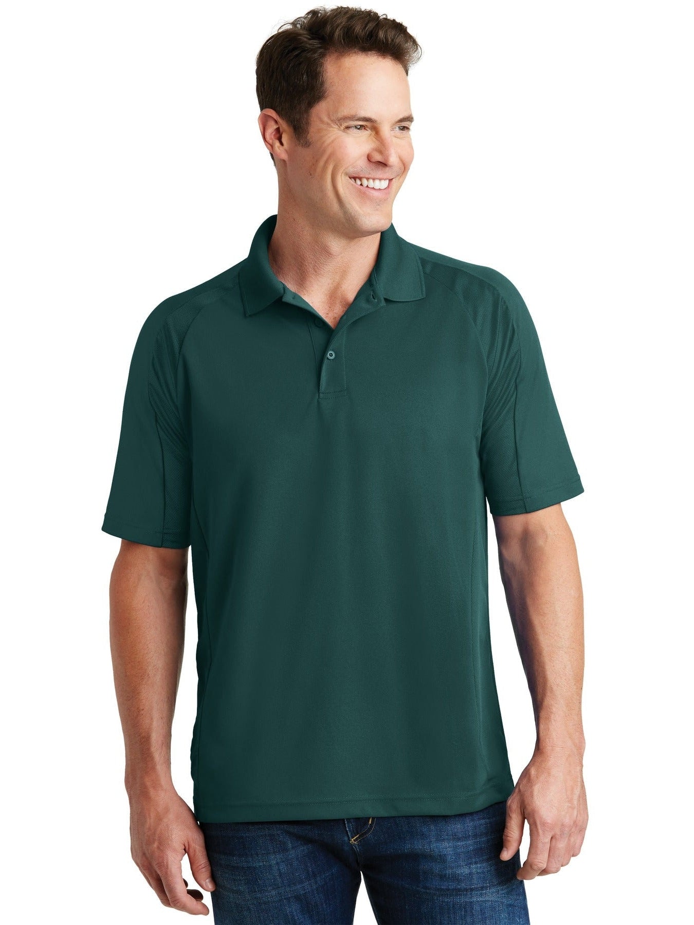  Sport-Tek Dri-Mesh Pro Polo-Regular-Sport-Tek-Dark Green-S-Thread Logic