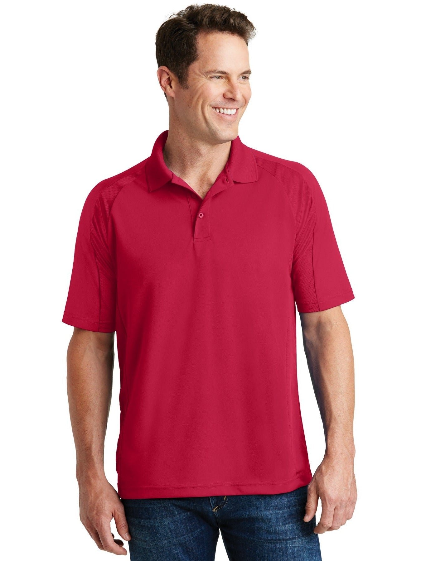  Sport-Tek Dri-Mesh Pro Polo-Regular-Sport-Tek-Engine Red-S-Thread Logic