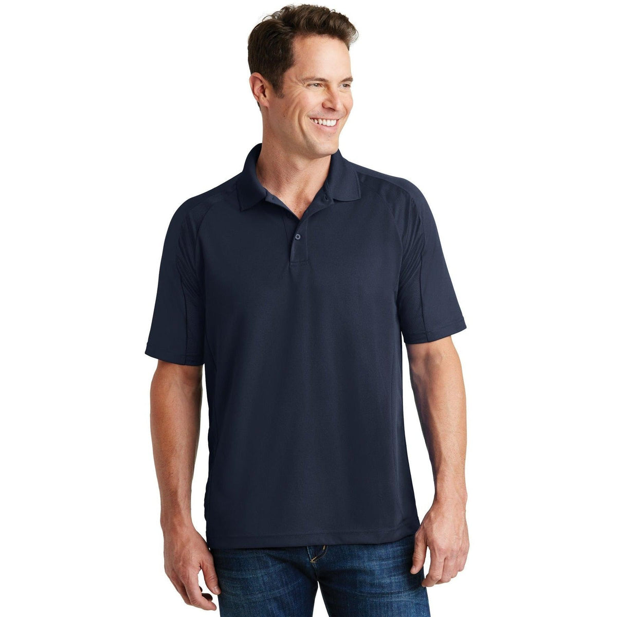 logo-left  Sport-Tek Dri-Mesh Pro Polo-Regular-Sport-Tek-Navy-S-Thread Logic