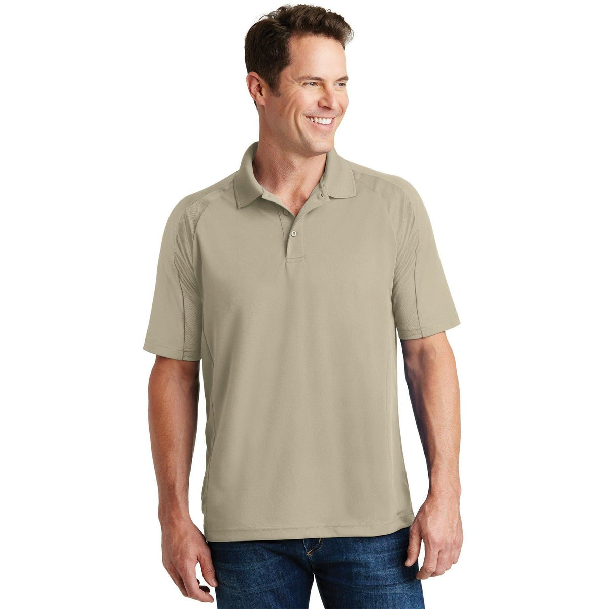 logo-left  Sport-Tek Dri-Mesh Pro Polo-Regular-Sport-Tek-Sandstone-S-Thread Logic