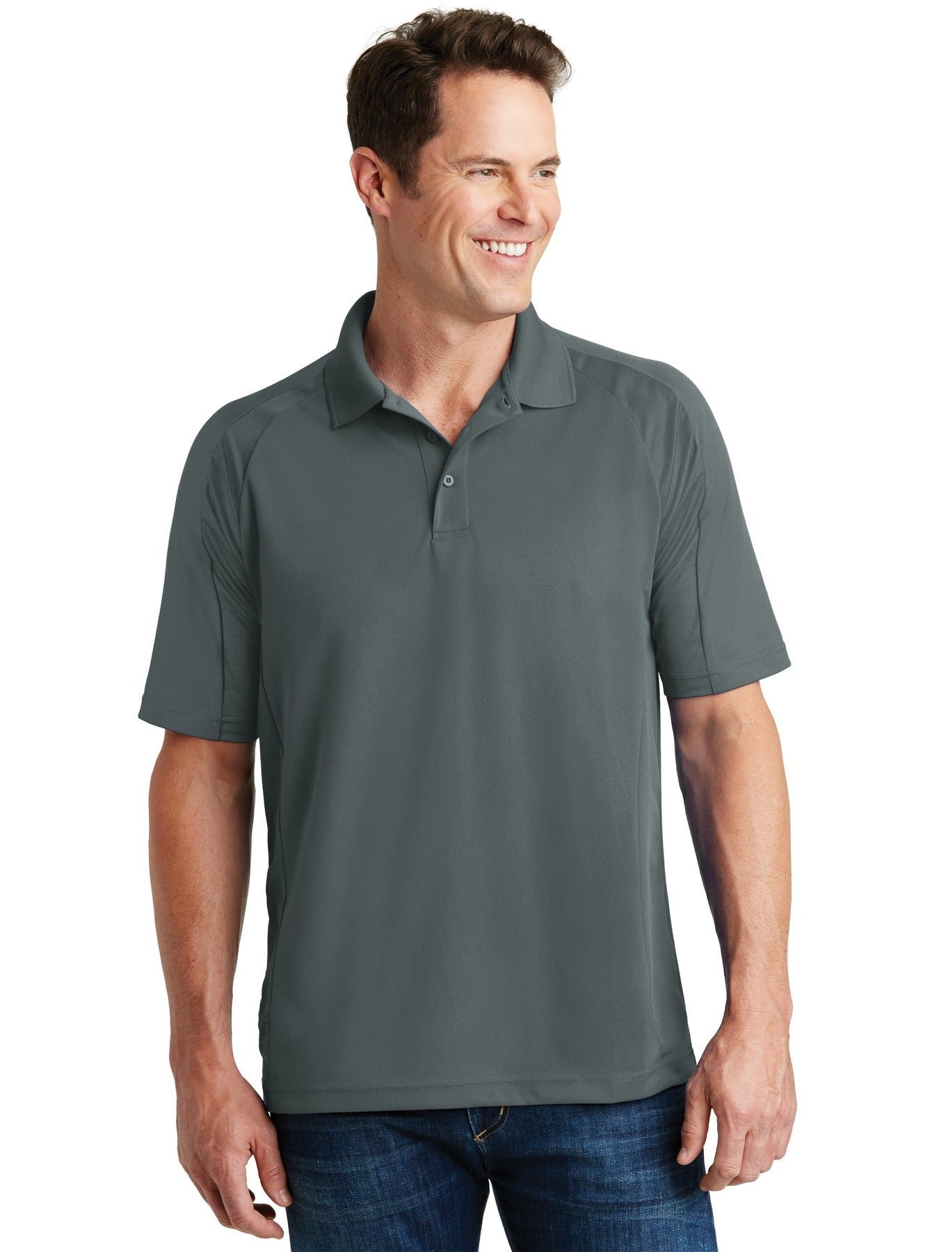  Sport-Tek Dri-Mesh Pro Polo-Regular-Sport-Tek-Steel-S-Thread Logic
