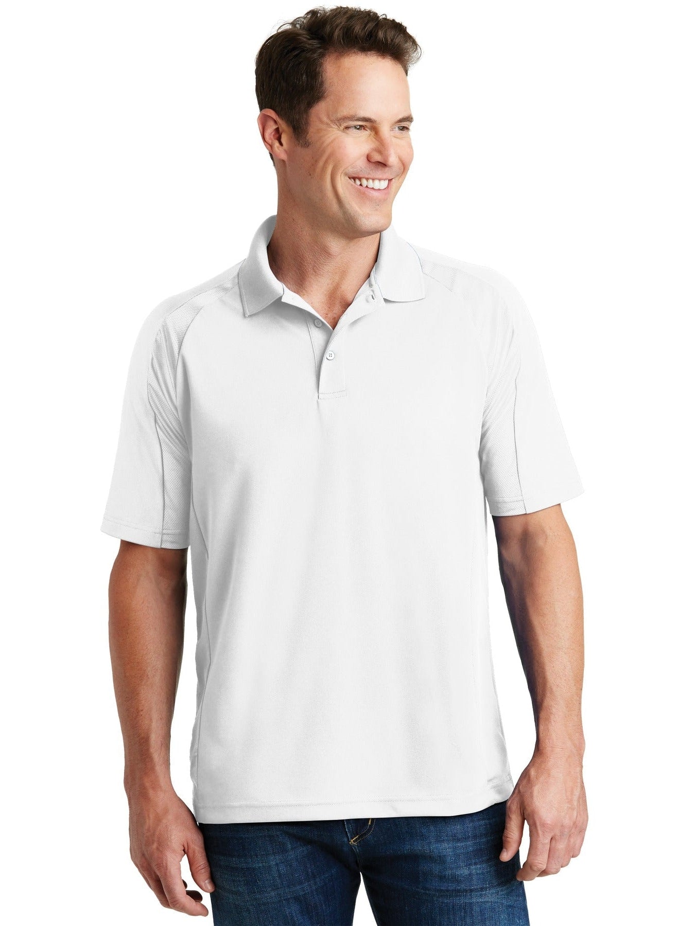  Sport-Tek Dri-Mesh Pro Polo-Regular-Sport-Tek-White-S-Thread Logic