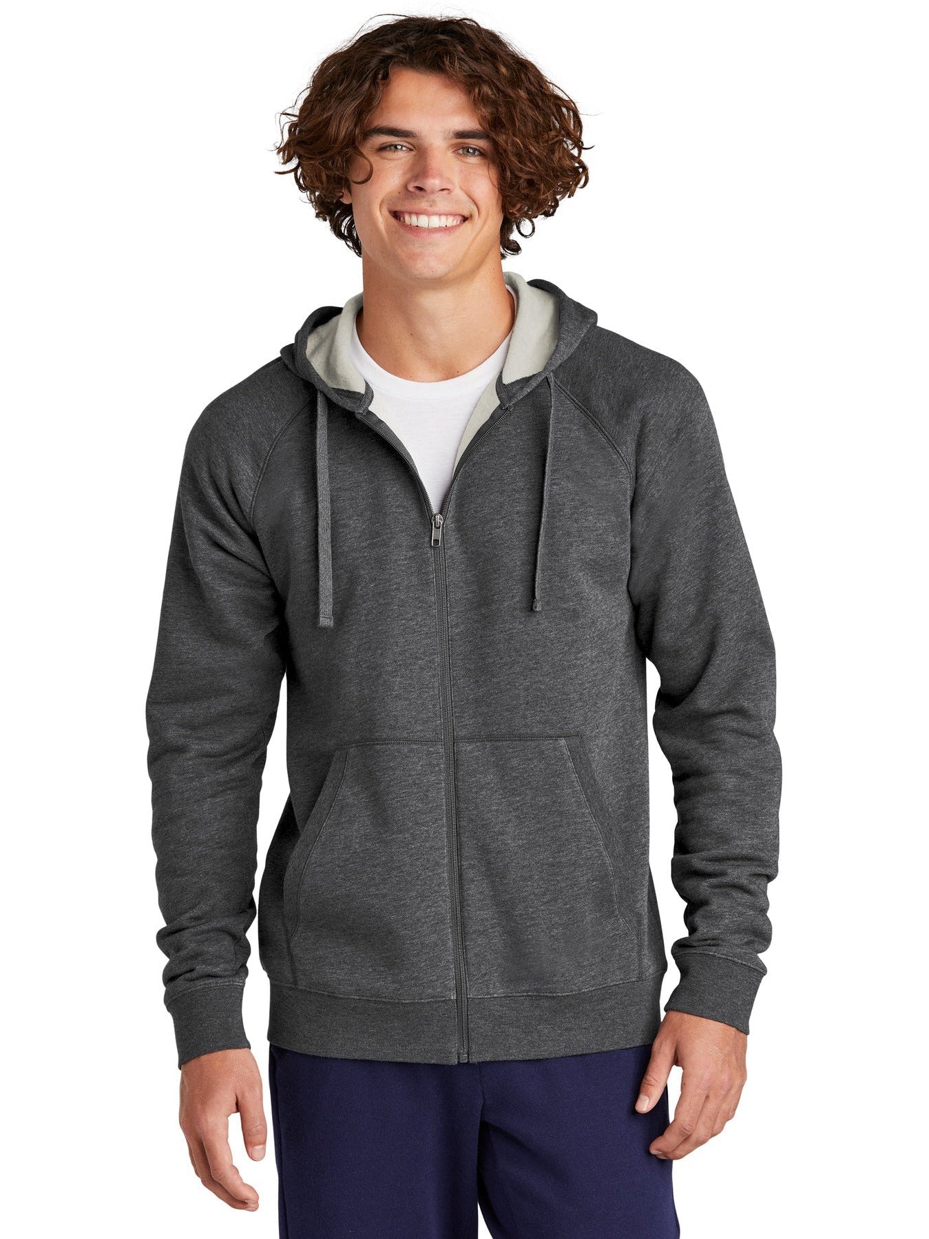  Sport-Tek Drive Fleece Hooded Full-Zip-Regular-Sport-Tek-Graphite Heather-2XL-Thread Logic