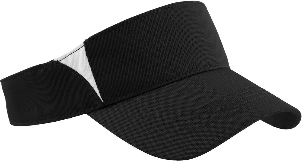  Sport-Tek Dry Zone Colorblock Visor-Regular-Sport-Tek-Black/White-OSFA-Thread Logic no-logo
