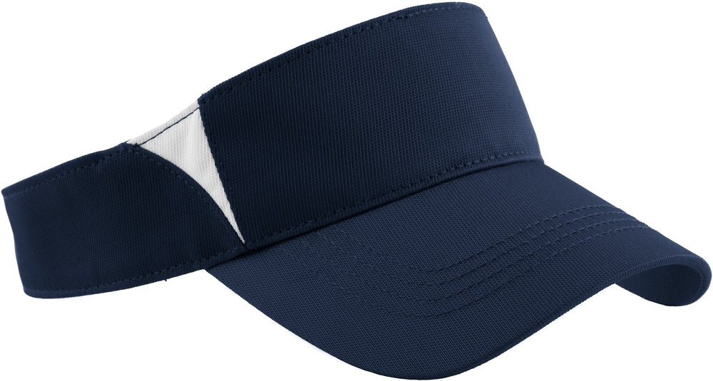  Sport-Tek Dry Zone Colorblock Visor-Regular-Sport-Tek-True Navy/White-OSFA-Thread Logic no-logo