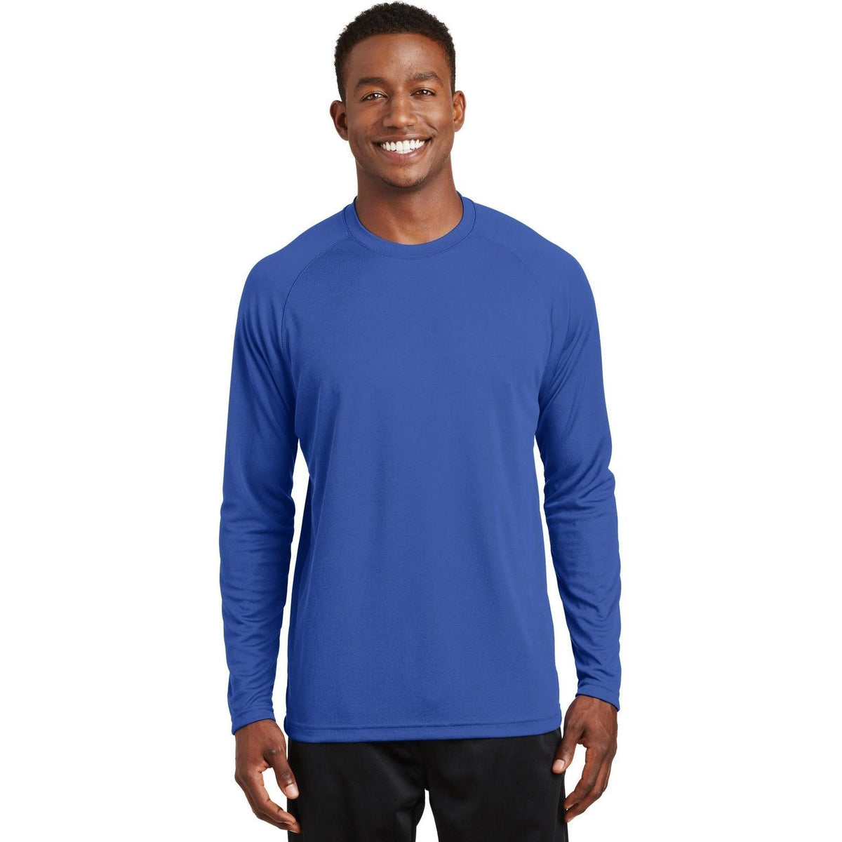 logo-left Sport-Tek Dry Zone Long Sleeve Raglan T-Shirt-Regular-Sport-Tek-True Royal-S-Thread Logic