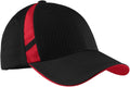  Sport-Tek Dry Zone Mesh Inset Cap-Regular-Sport-Tek-Black/True Red-OSFA-Thread Logic no-logo