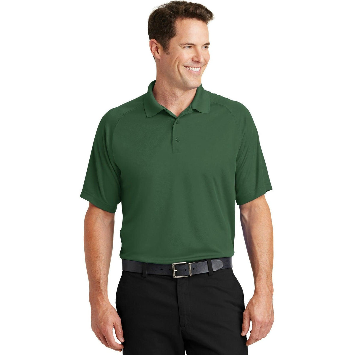 no-logo Sport-Tek Dry Zone Raglan Polo-Regular-Sport-Tek-Forest Green-S-Thread Logic