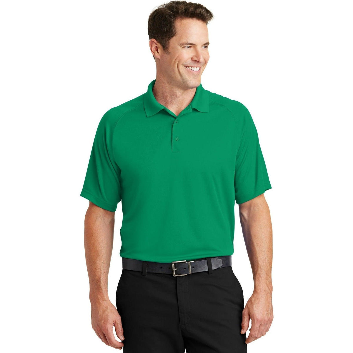 no-logo Sport-Tek Dry Zone Raglan Polo-Regular-Sport-Tek-Kelly Green-S-Thread Logic