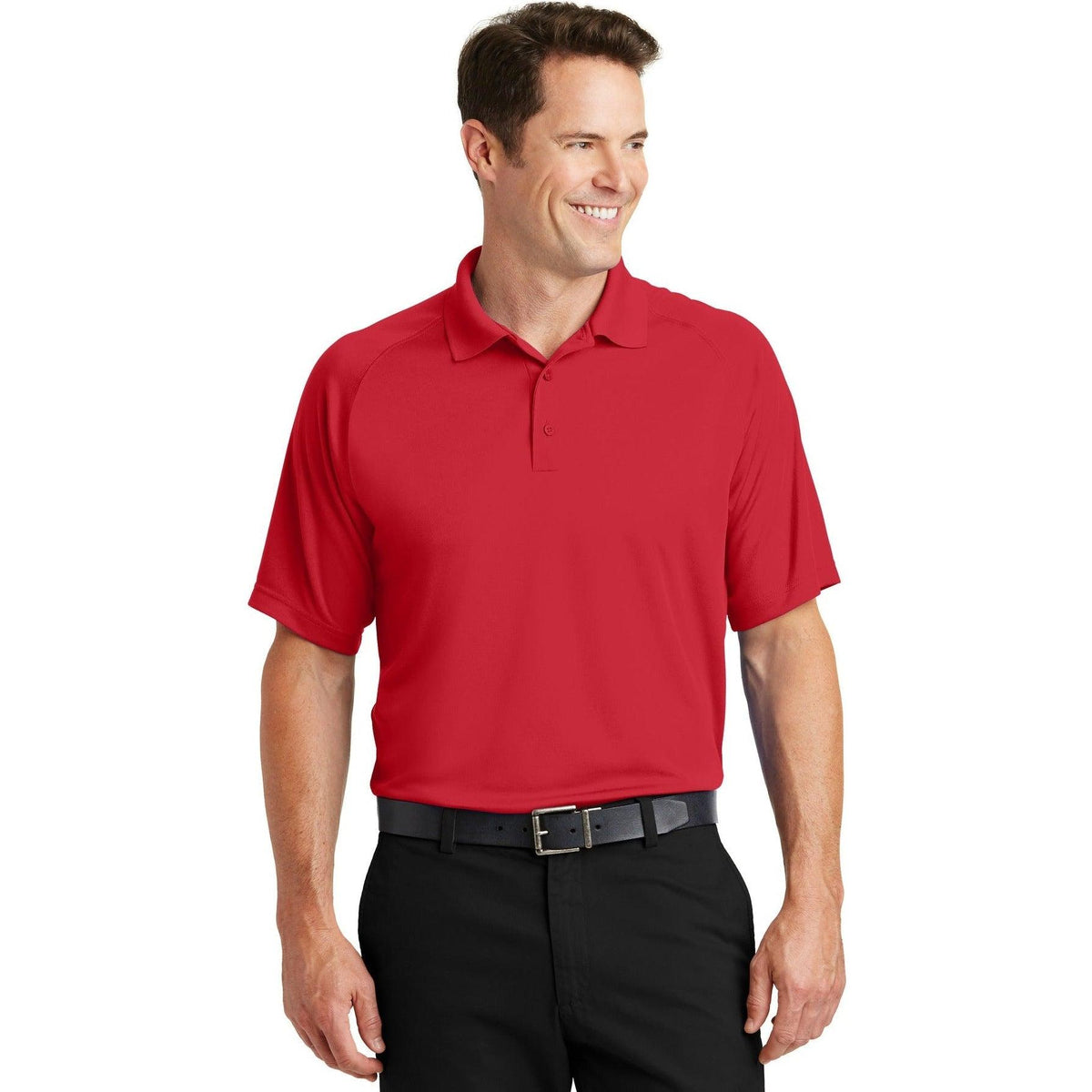 no-logo Sport-Tek Dry Zone Raglan Polo-Regular-Sport-Tek-True Red-S-Thread Logic