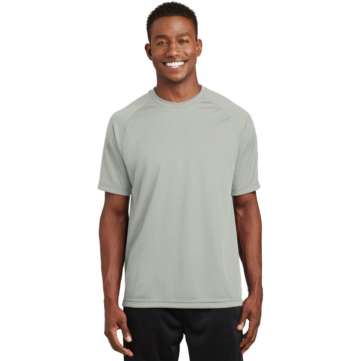 no-logo  Sport-Tek Dry Zone Short Sleeve Raglan T-Shirt-Regular-Sport-Tek-Silver-S-Thread Logic